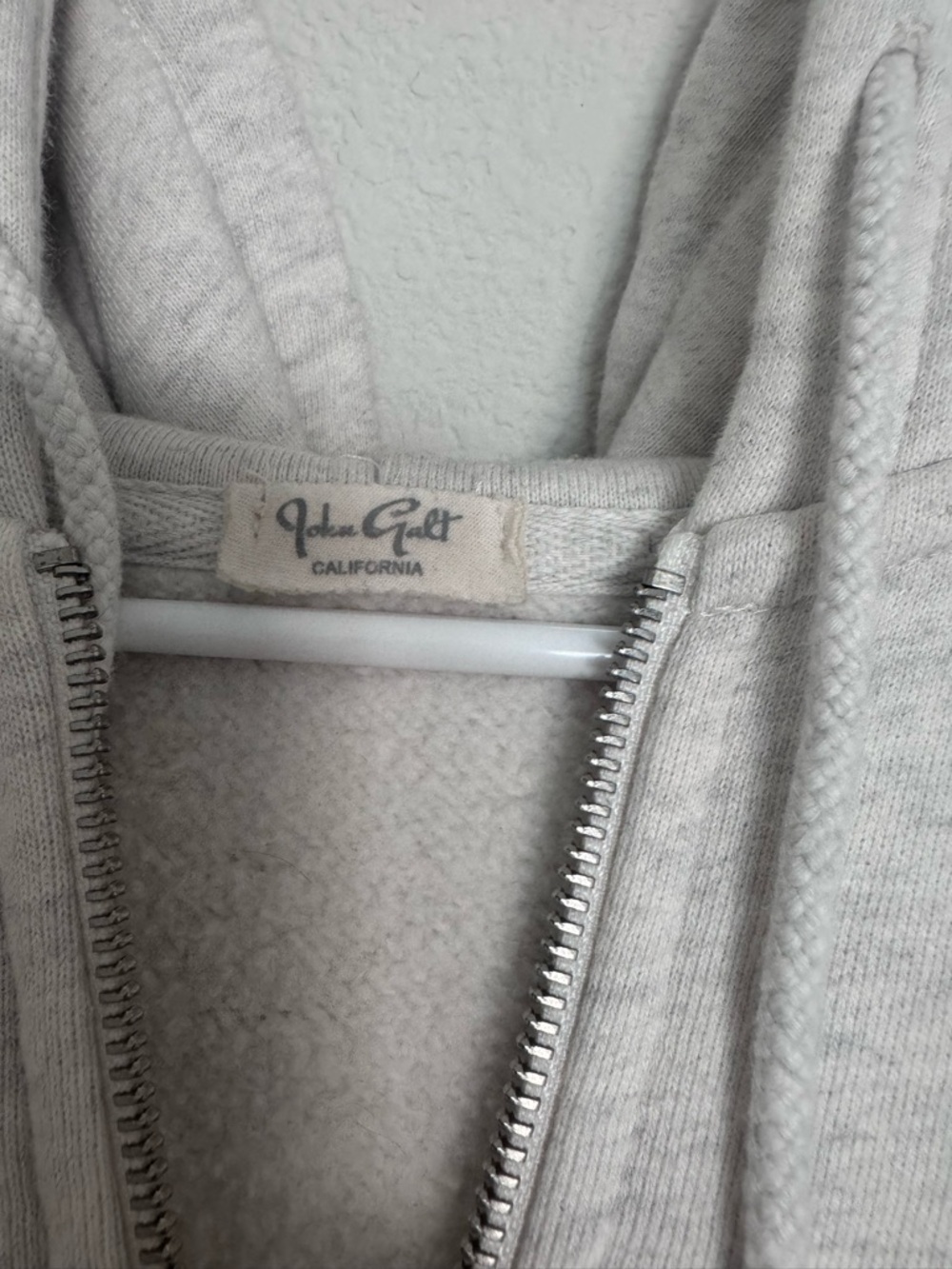 John Galt Oversized Gray Zip Up Hoodie - Picture 2 of 4